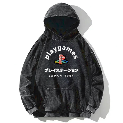 Tokyocanvas Play Games Japan Washed Hoodie