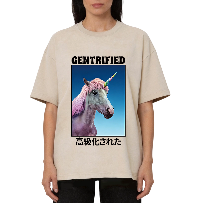 Tokyocanvas I Support Tiny Horse Rights Washed T-Shirt