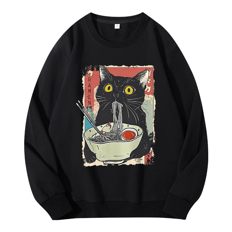 Tokyocanvas Cute Cat Eating Ramen Classic Sweatshirt