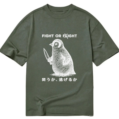 Tokyocanvas Funny Fight Or Flight Classic T-Shirt