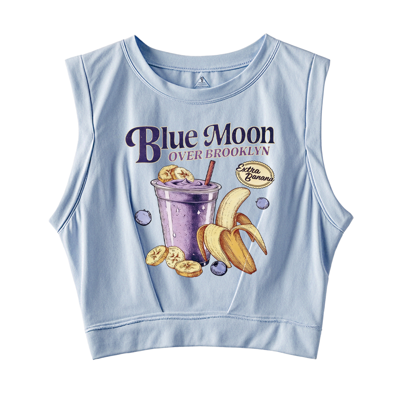 Tokyocanvas Blue Moon Over Brooklyn Sleeveless Crop Top