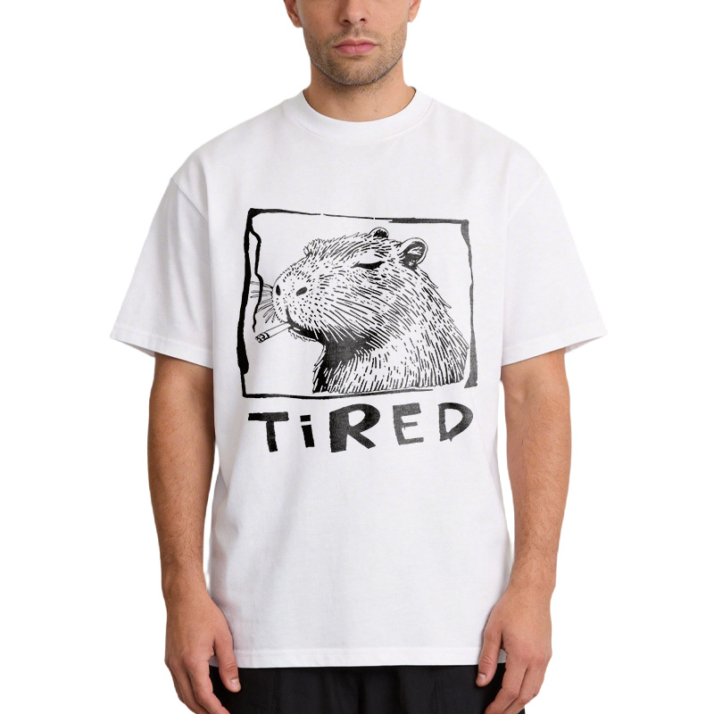 Tokyocanvas Tired Life Funny Capybara Art Classic T-Shirt