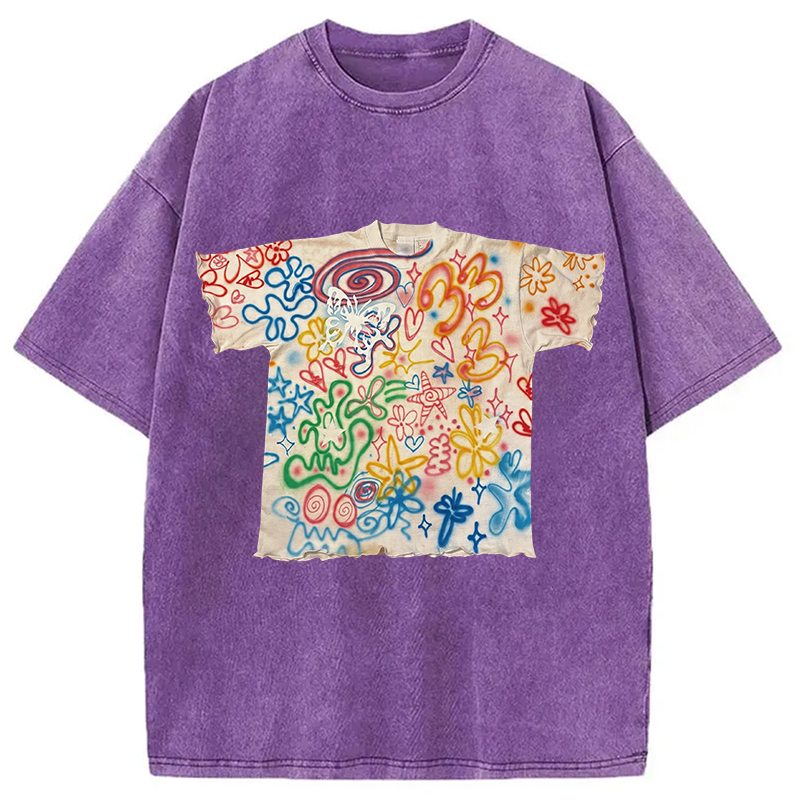 Tokyocanvas Graffiti Art Shirt Of Washed T-Shirt