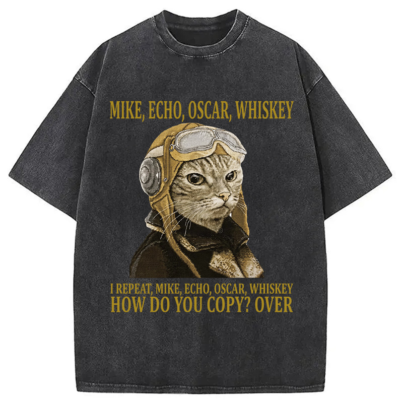 Tokyocanvas M.E.O.W. Mike Echo Oscar Whiskey Washed T-Shirt