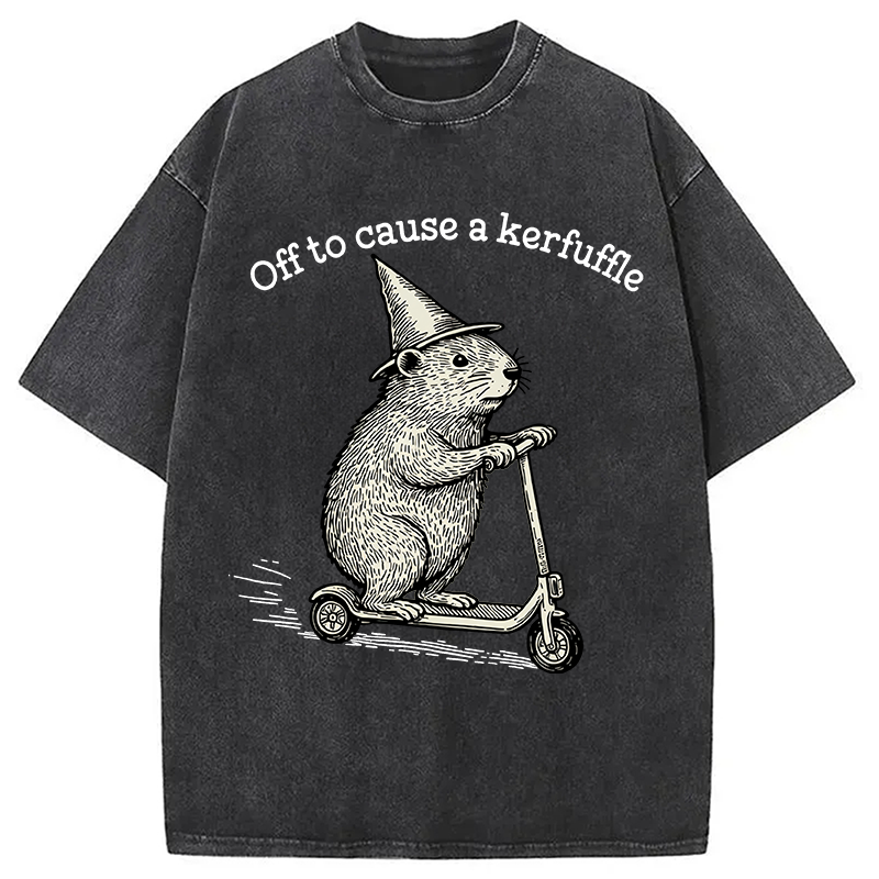 Tokyocanvas Off To Cause A Kerfuffle Washed T-Shirt