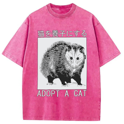 Tokyocanvas Adopt a Cat Japanese Washed T-Shirt