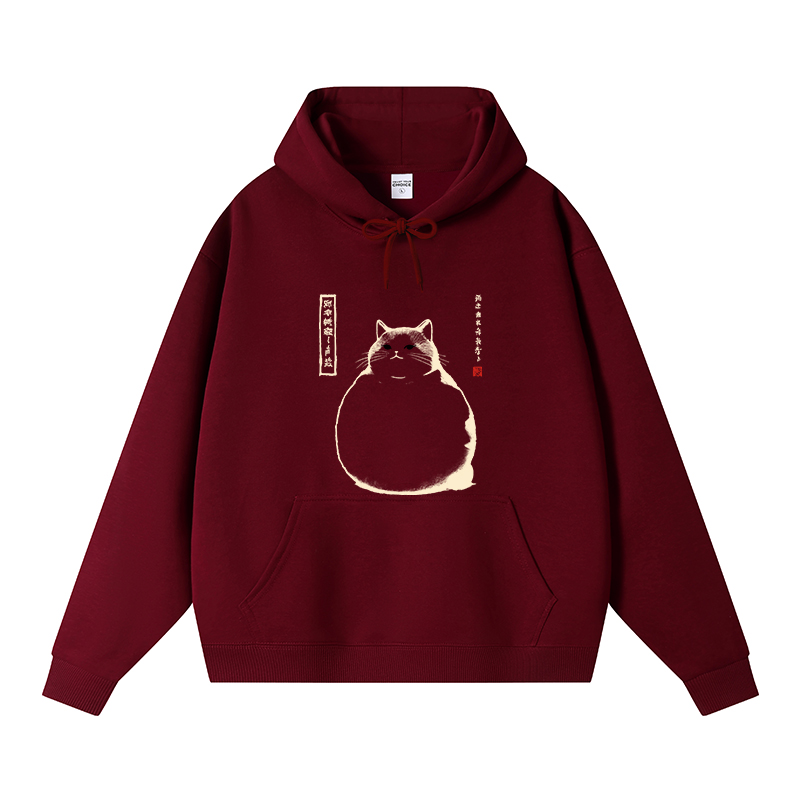 Tokyocanvas Matsumoto Hoji Cat Fleece Lined Hoodie