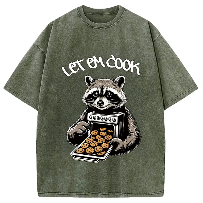 Tokyocanvas Let Em Cook Raccoon Washed T-Shirt
