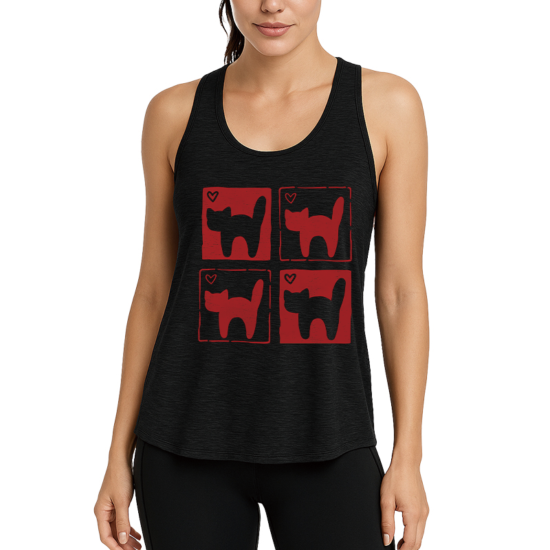 Tokyocanvas Cat Hearts Y2K Fitness Tank