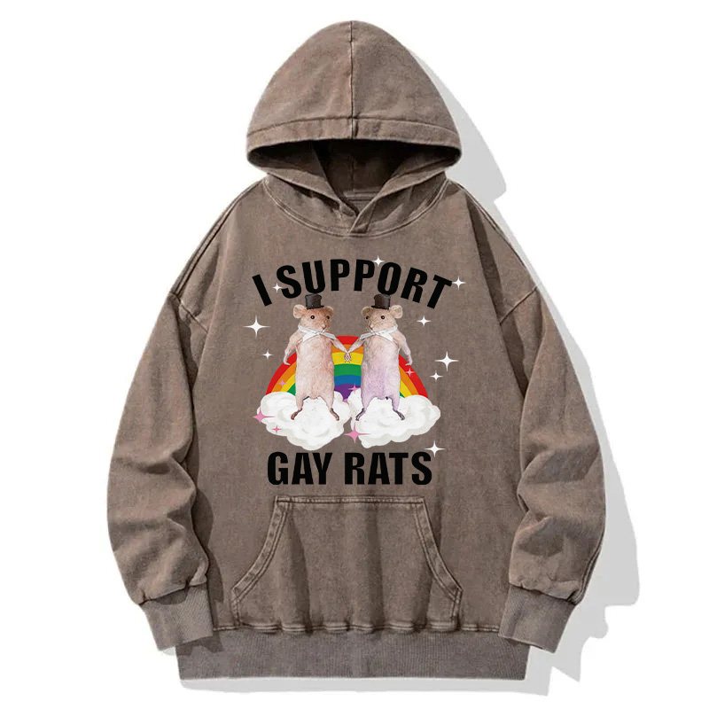 Tokyocanvas Support Gay Rats Washed Hoodie