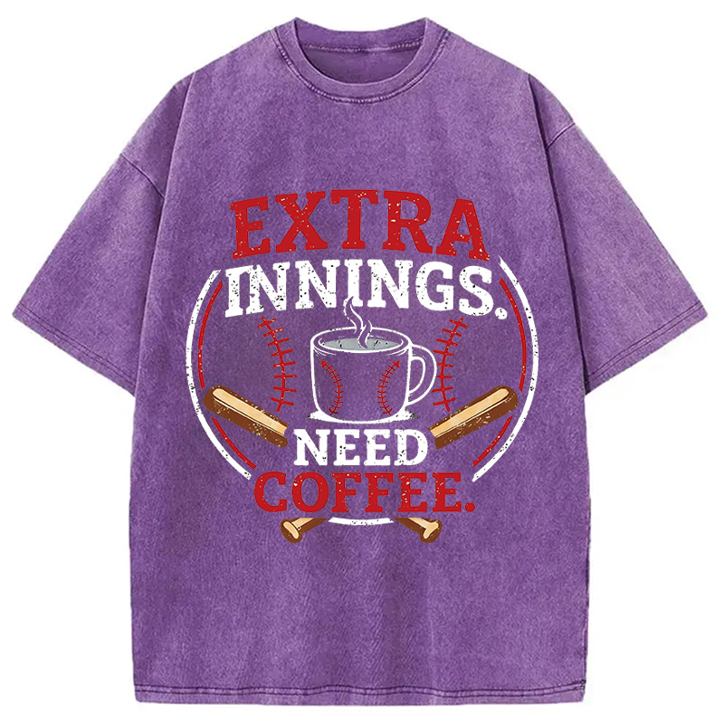 Tokyocanvas Extra Innings, Need Coffee Washed T-Shirt