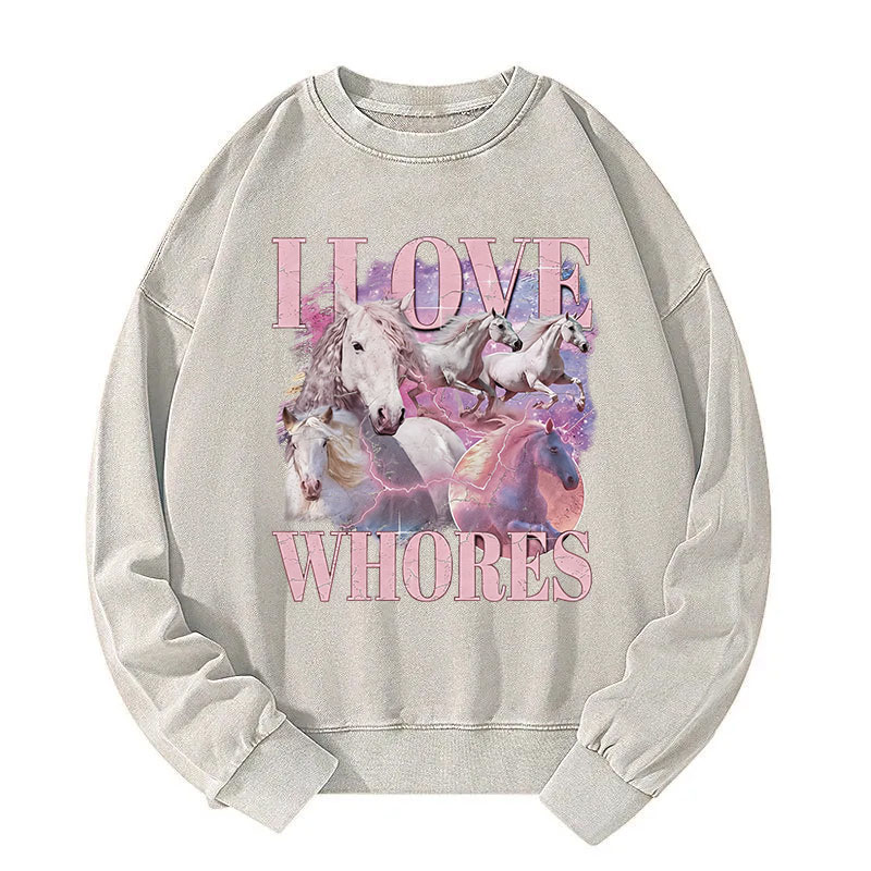 Tokyocanvas I Love Whores Vintage Washed Sweatshirt