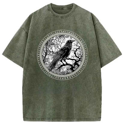 Tokyocanvas Circle of the Raven Washed T-Shirt