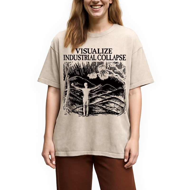 Tokyocanvas Industrial Collapse Washed T-Shirt