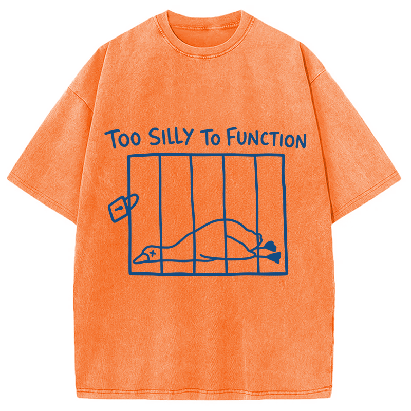 Tokyocanvas Too Silly To Function Goose Meme Washed T-Shirt