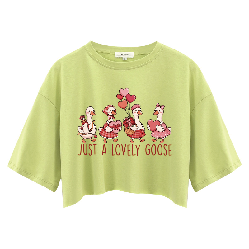 Tokyocanvas Just A Lovely Goose Crop Top
