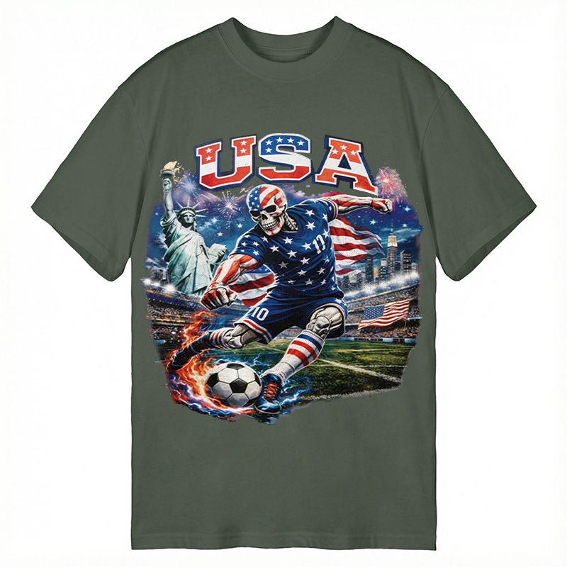 Tokyocanvas USA Soccer Skull Classic T-Shirt
