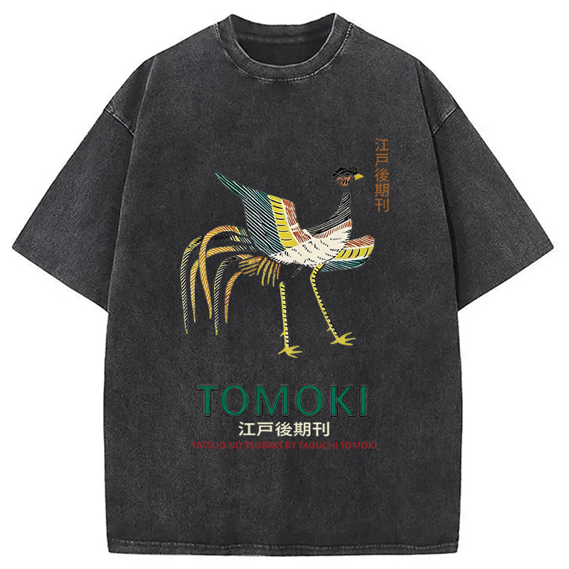 Tokyocanvas Japanese Divine Bird Washed T-Shirt