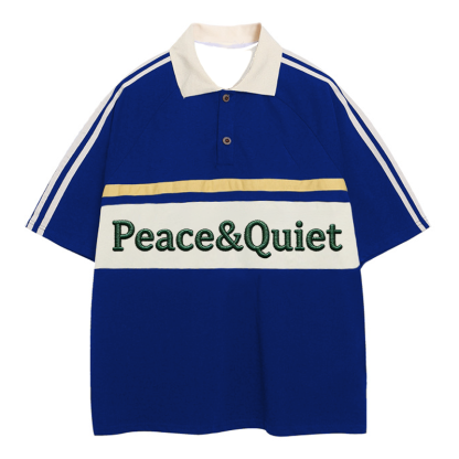 Tokyocanvas Peace & Quiet Polo Embroidered T-Shirt