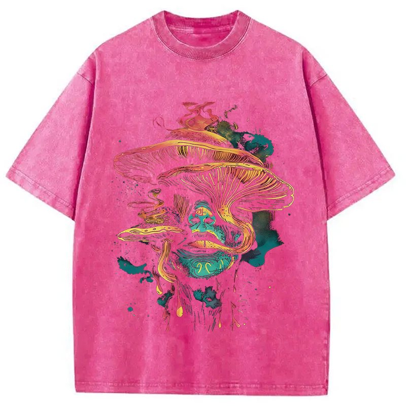 Tokyocanvas Trippy Mushroom Washed T-Shirt