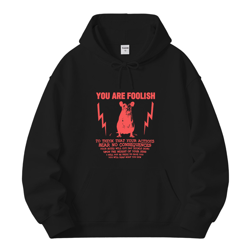 Tokyocanvas You Are Foolish Rat Meme Fleece Lined Hoodie