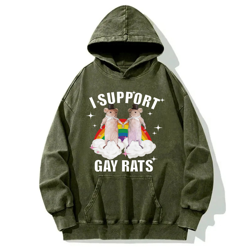 Tokyocanvas Support Gay Rats Washed Hoodie