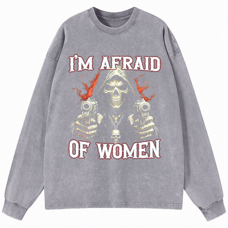 Tokyocanvas I'm Afraid Of Women Long Sleeve Washed T-Shirt
