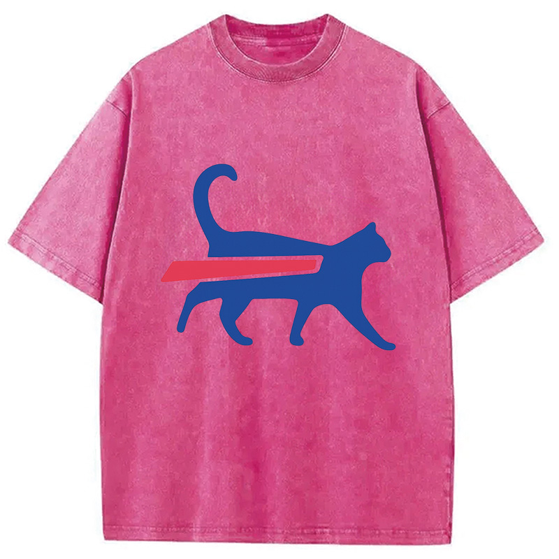 Tokyocanvas Cat-Bills is Buffalo Bills Funny Meme Washed T-Shirt