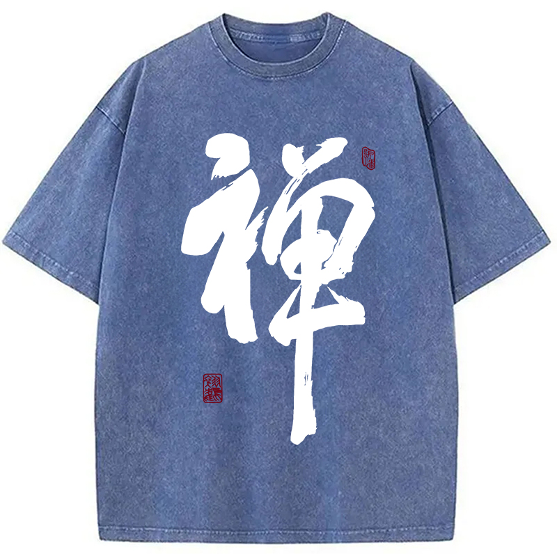 Tokyocanvas Japanese Zen Kanji Washed T-Shirt