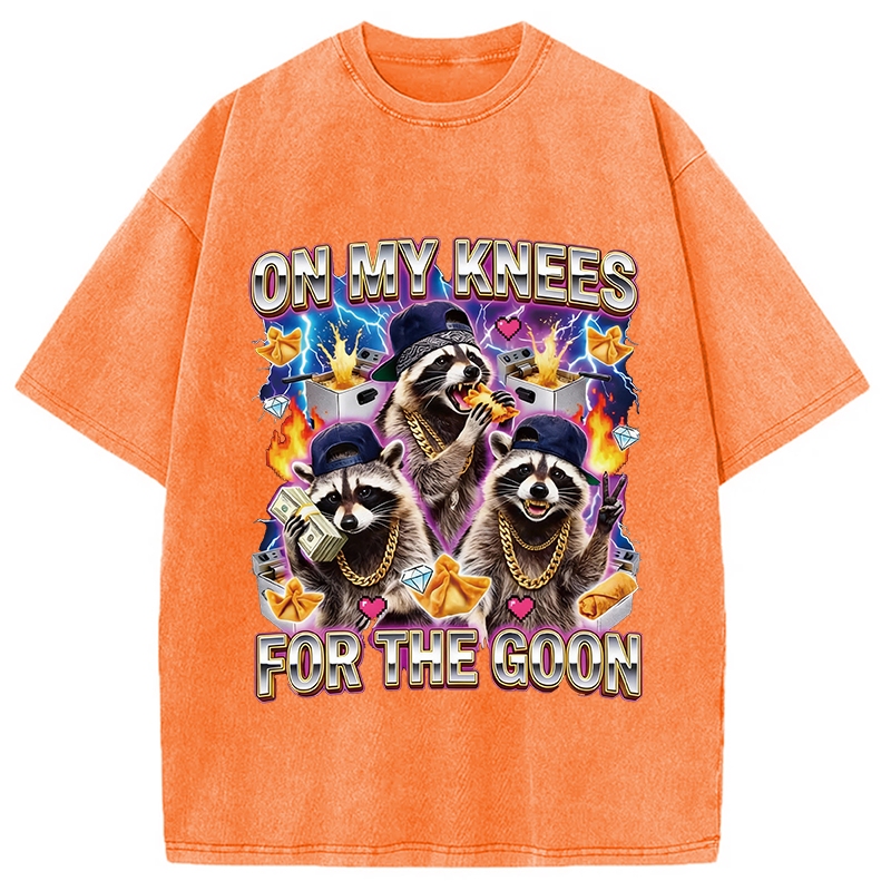 Tokyocanvas On My Knees Meme Washed T-Shirt