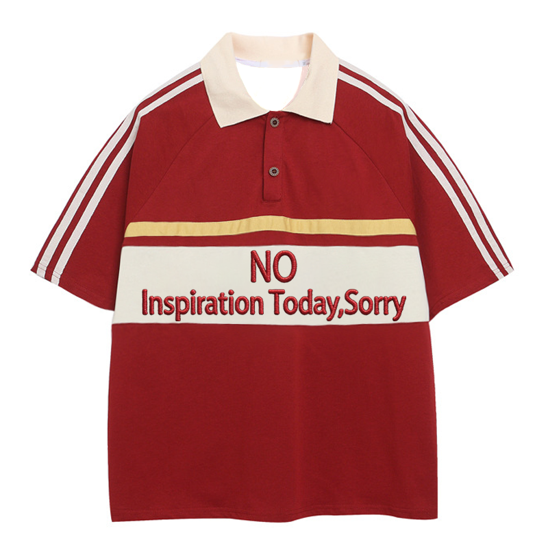 Tokyocanvas No Inspiration Polo Embroidered T-Shirt