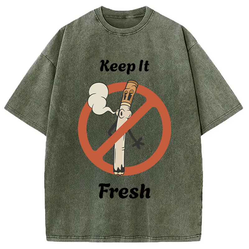 Tokyocanvas Keep It Fresh Retro Cigarette Washed T-Shirt