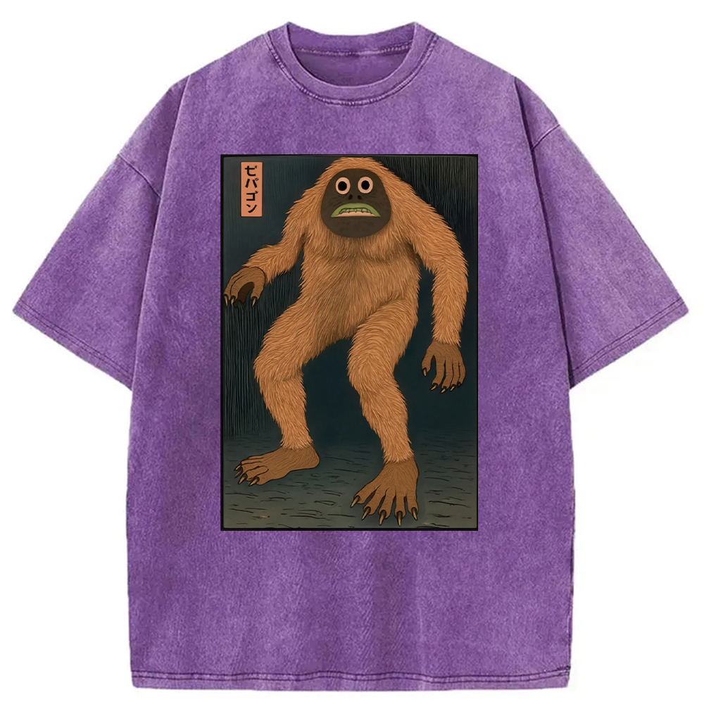 Tokyocanvas Japanese Long Hair Monste Washed T-Shirt