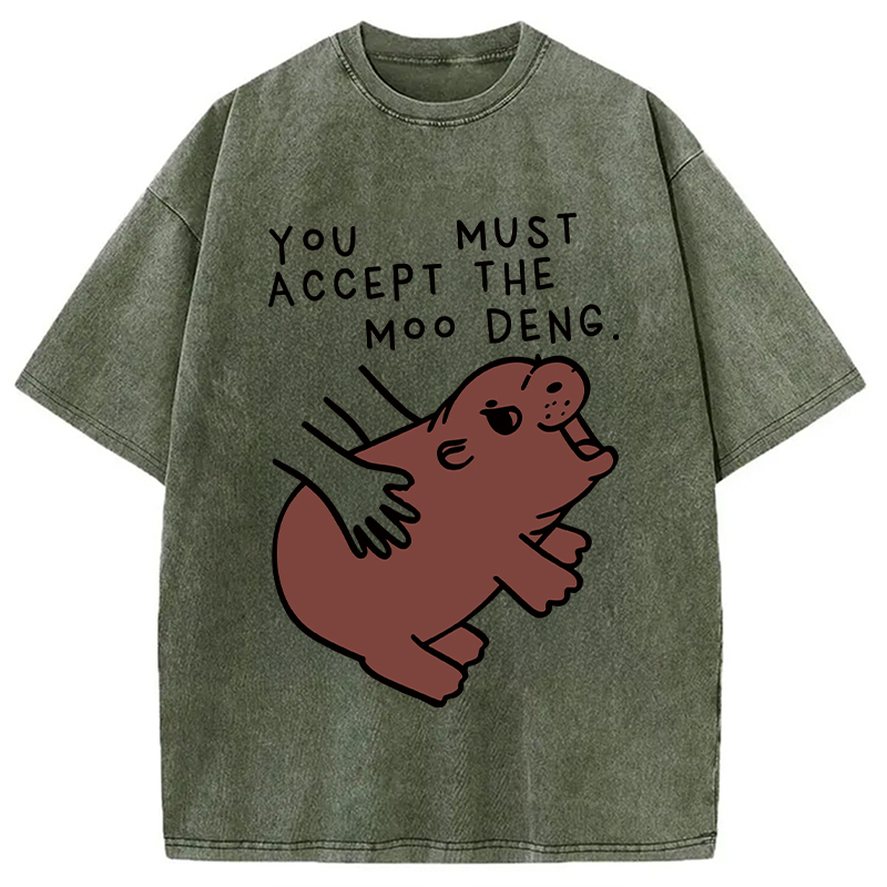 Tokyocanvas Give You Moo Deng Washed T-Shirt