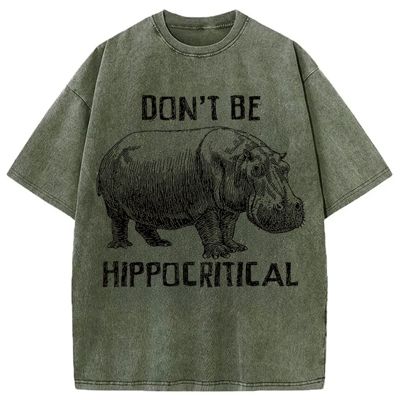 Tokyocanvas Don't be Hippocritical Washed T-Shirt