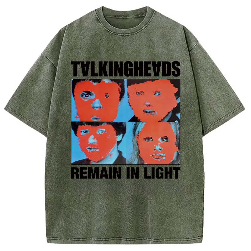 Tokyocanvas Talking Heads Remain In Light Washed T-Shirt