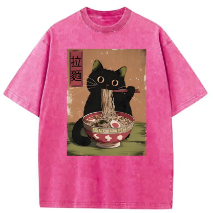 Tokyocanvas Vintage Japanese Cat Washed T-Shirt