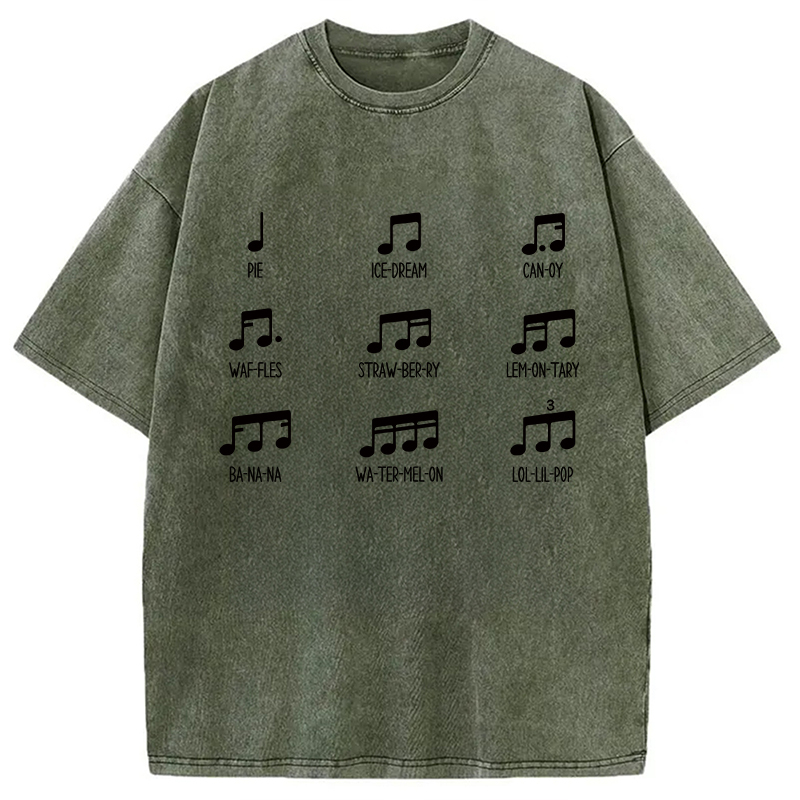 Tokyocanvas Food Word Pronunciation Washed T-Shirt