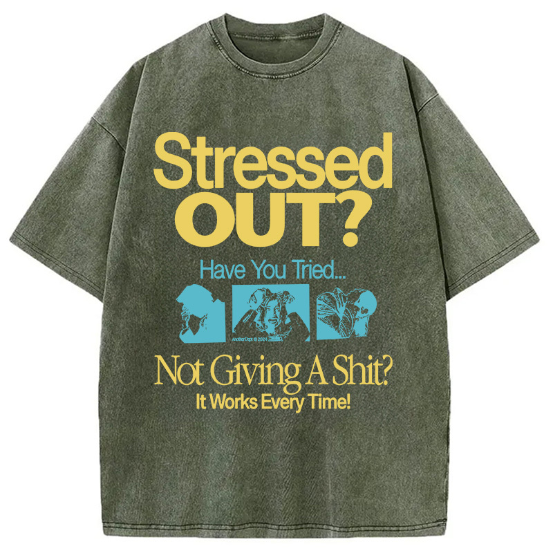 Tokyocanvas Stressed Out? Washed T-Shirt