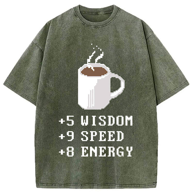 Tokyocanvas Coffee Plus To Stats Washed T-Shirt