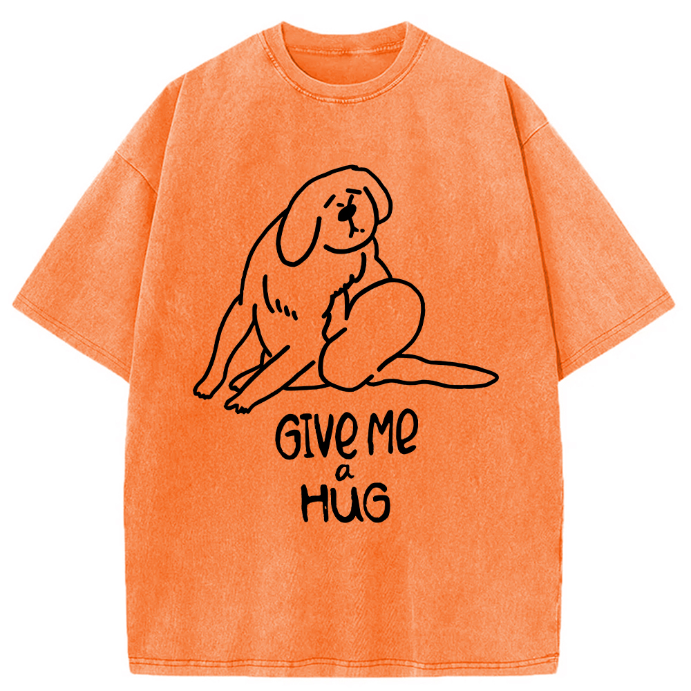 Tokyocanvas Dog Scratching Washed T-Shirt