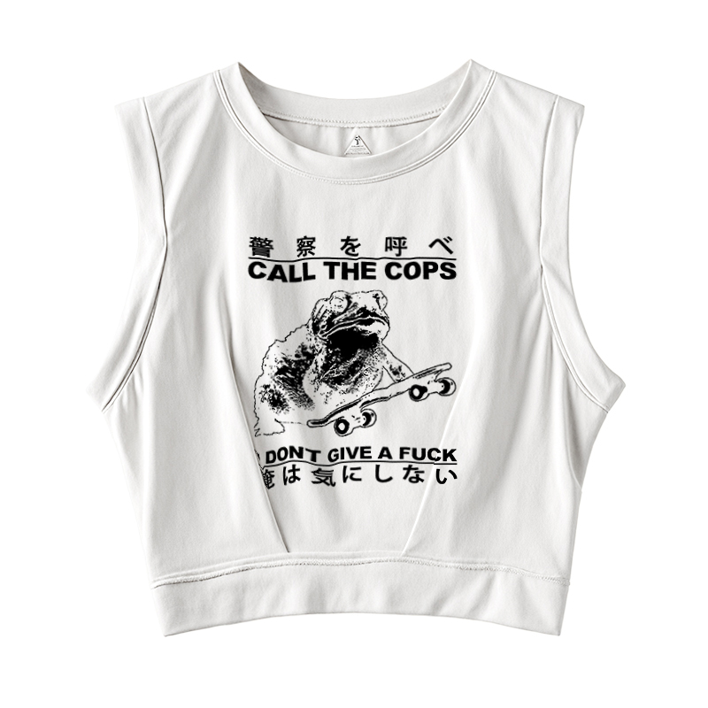 Tokyocanvas I Don't Care Sleeveless Crop Top