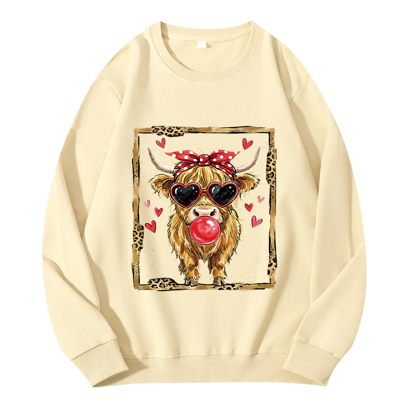 Tokyocanvas Highland Cow Valentine Classic Sweatshirt