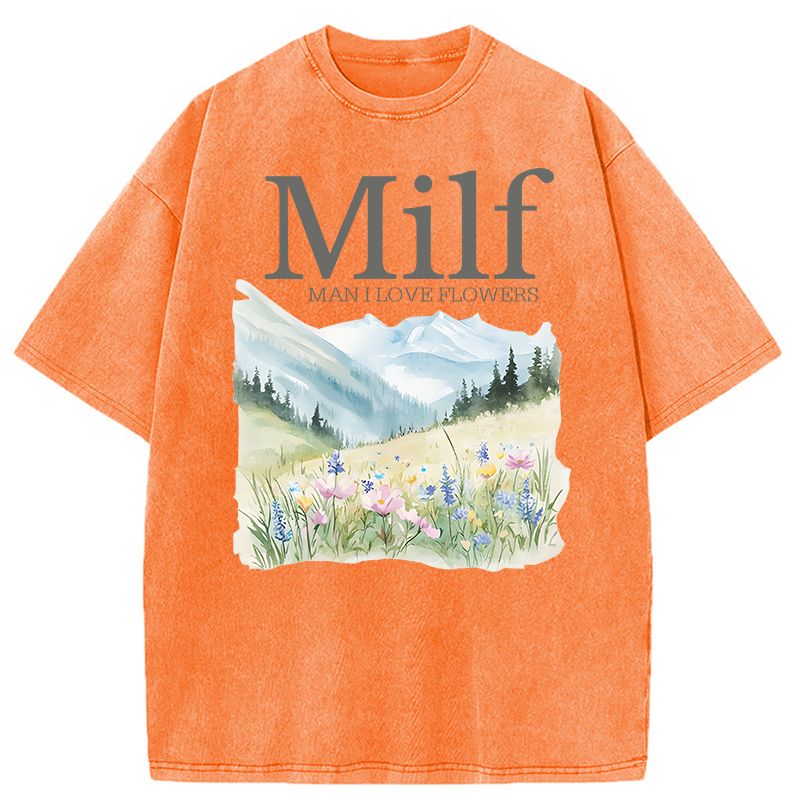 Tokyocanvas Man I Love Flowers Washed T-Shirt