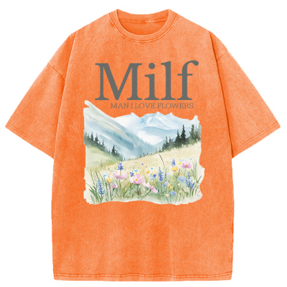 Tokyocanvas Man I Love Flowers Washed T-Shirt