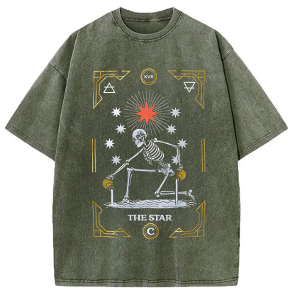 Tokyocanvas Cloak Tarot Star Washed T-Shirt
