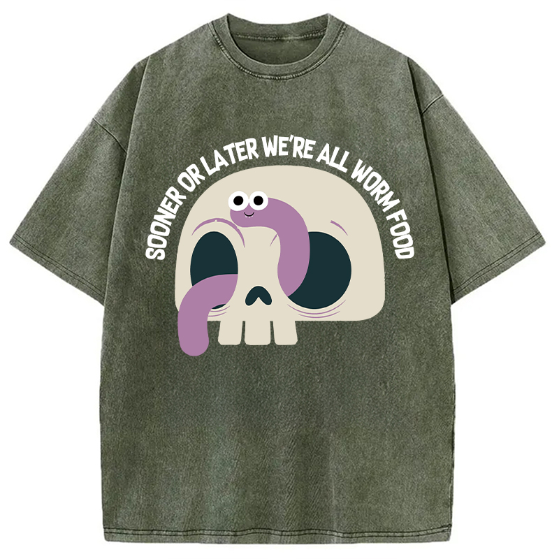 Tokyocanvas Sooner or Later We're All Worm Food Washed T-Shirt