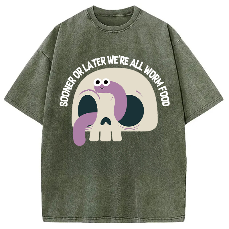 Tokyocanvas Sooner or Later We're All Worm Food Washed T-Shirt