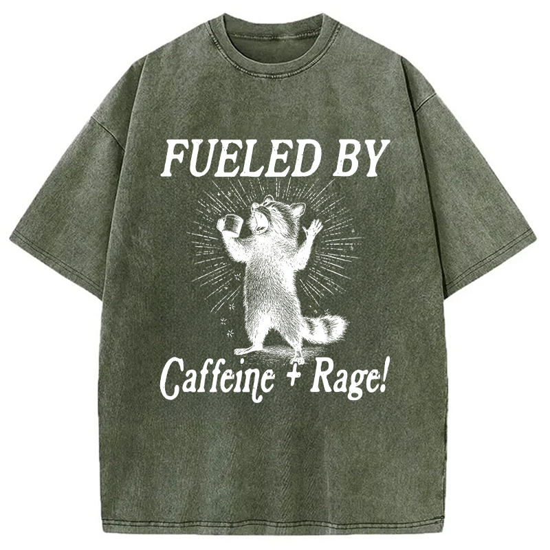 Tokyocanvas Fueled By Caffeine Rage Washed T-Shirt