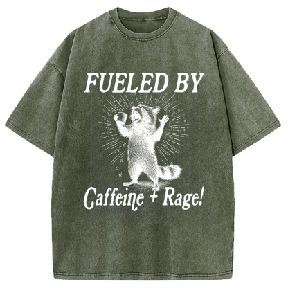Tokyocanvas Fueled By Caffeine Rage Washed T-Shirt
